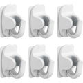 KITAL Adhesive Broom Mop Wall Hook Set White 6 Piece