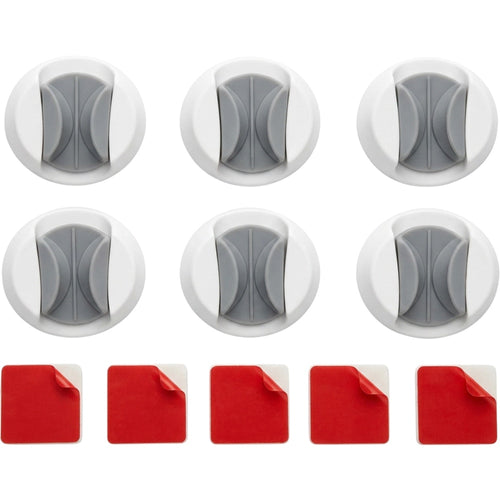 KITAL Clipnest Adhesive Mop Broom Grippers White 6 Pack - Product view