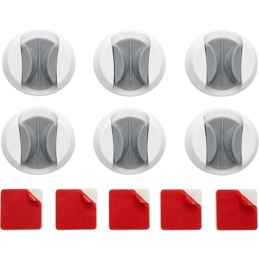 KITAL Clipnest Adhesive Mop Broom Grippers White 6 Pack