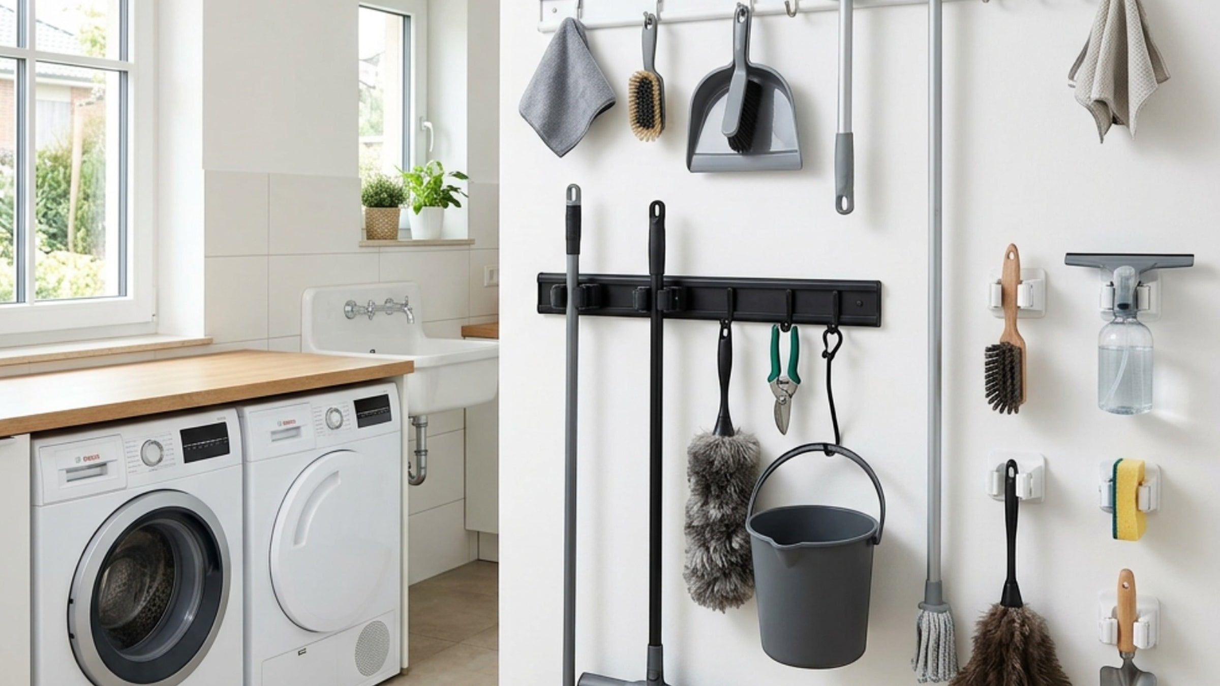 KITAL Wall-Mounted Mop and Broom Organizers